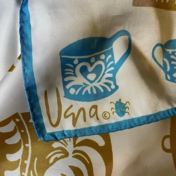 VINTAGE BANNER SILK SCARF BY UGNA - Picture 5 of 5